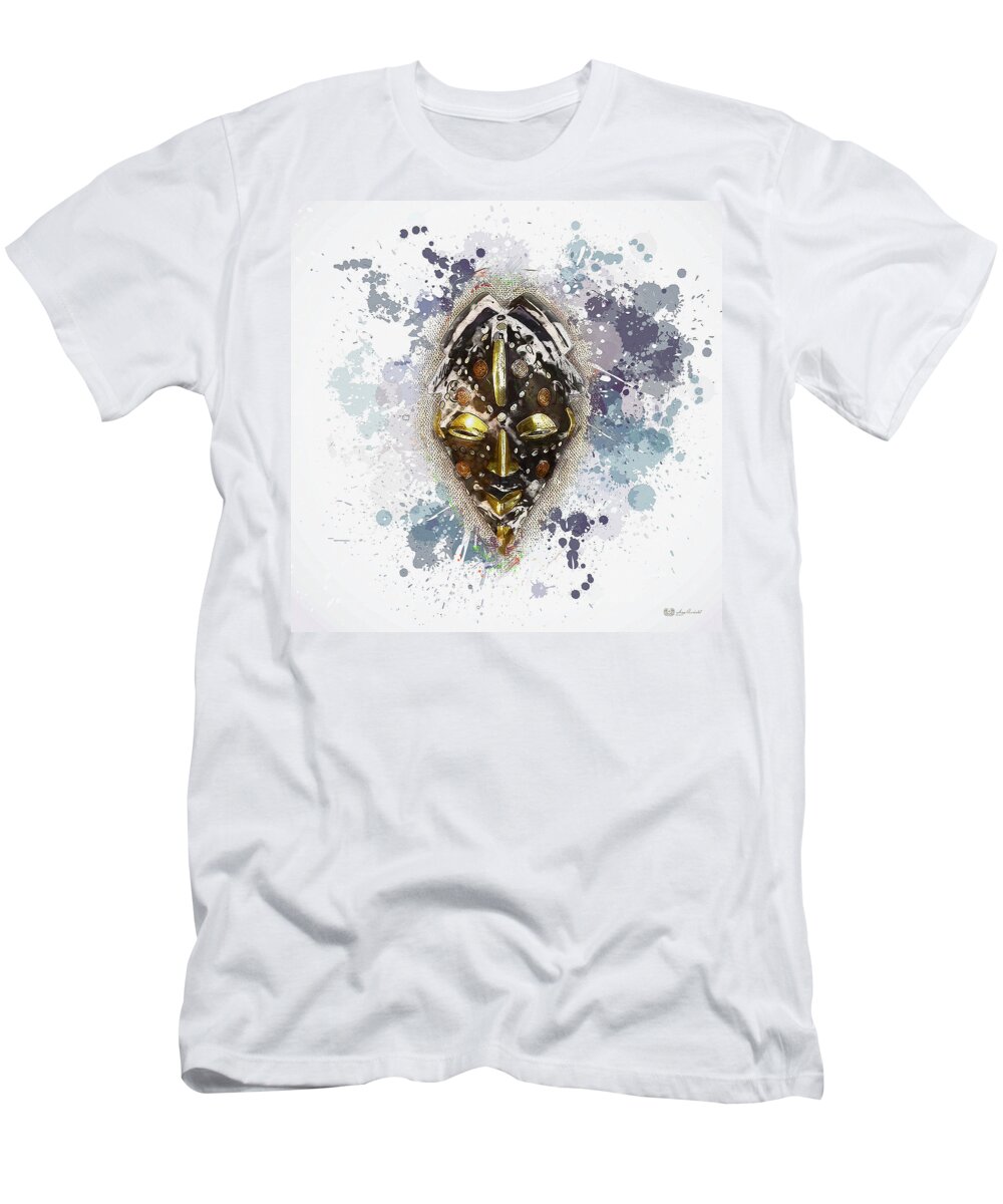 'treasures Of Africa' Collection By Serge Averbukh T-Shirt featuring the digital art Punu Prosperity Mask by Serge Averbukh