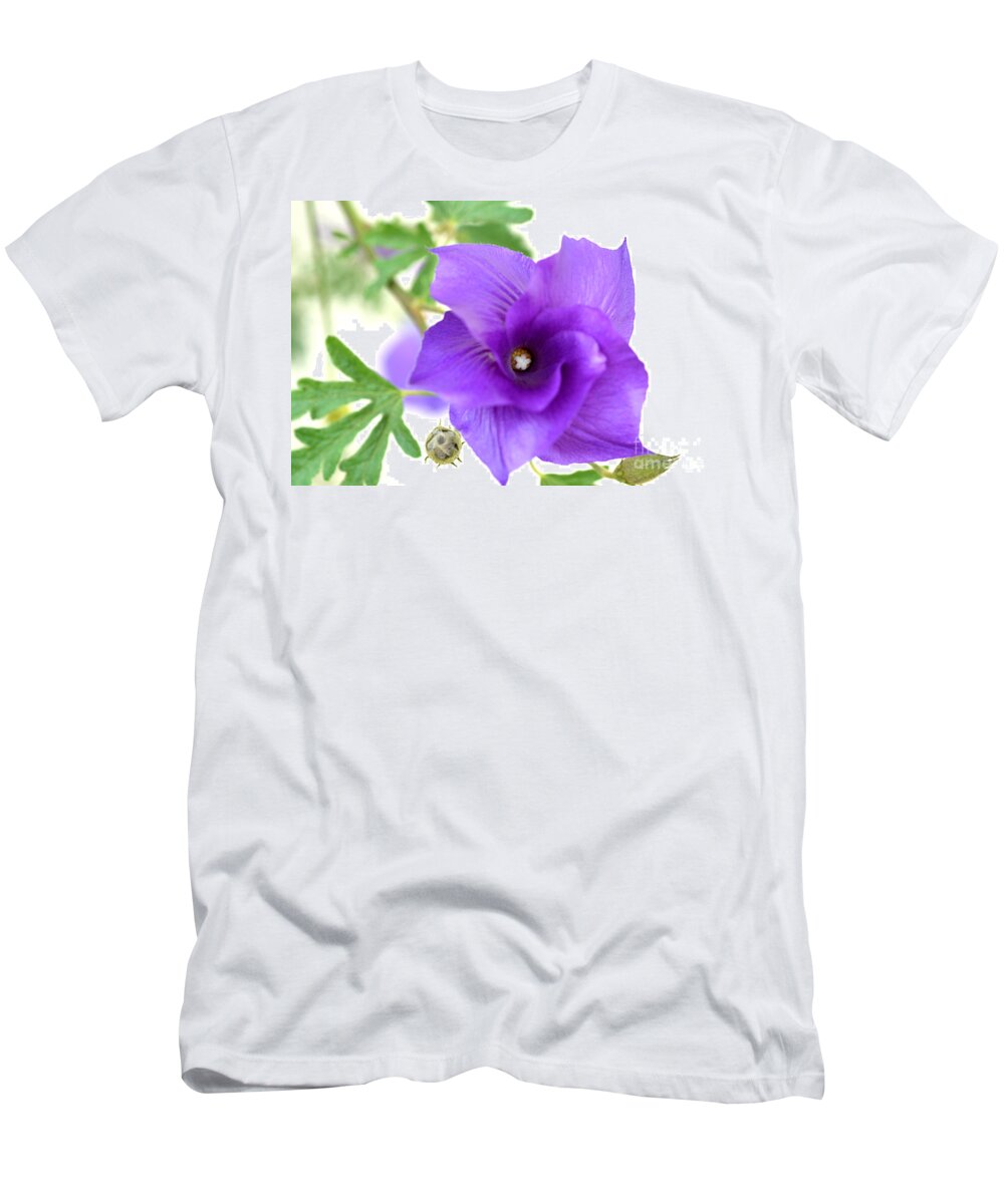 Blue Hibiscus T-Shirt featuring the photograph Purple Delicacy by Deb Halloran