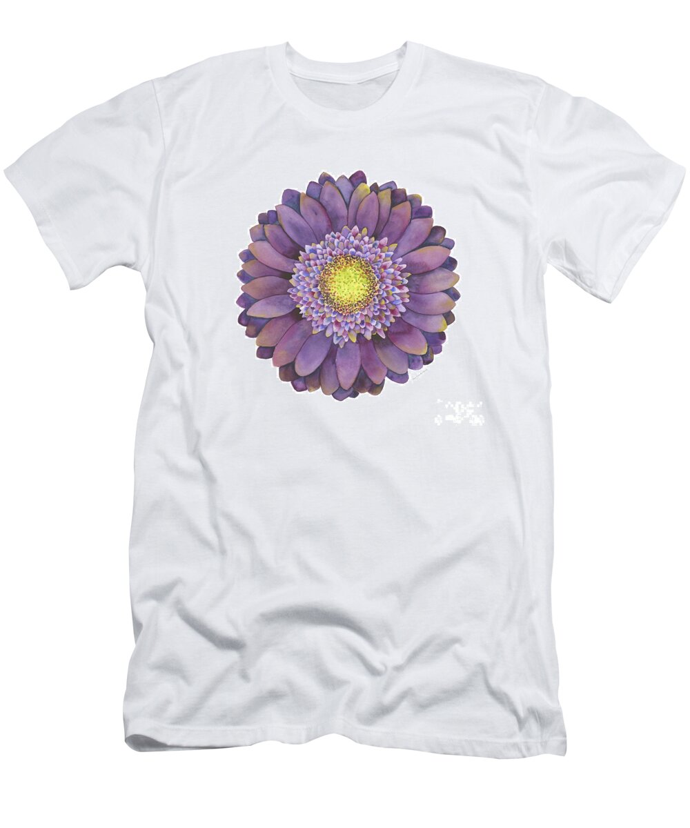 Flower T-Shirt featuring the painting Purple Gerbera Daisy by Amy Kirkpatrick