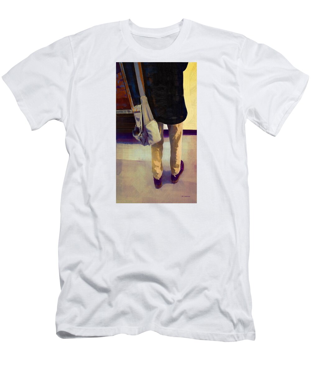 Legs T-Shirt featuring the painting Purple Shoes at the Museum by RC DeWinter