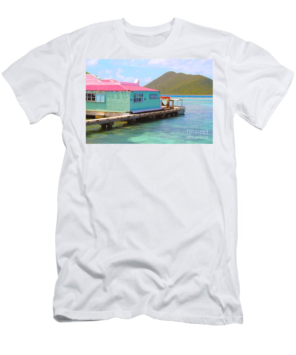 Baths T-Shirt featuring the photograph Pussers BVI by Carey Chen