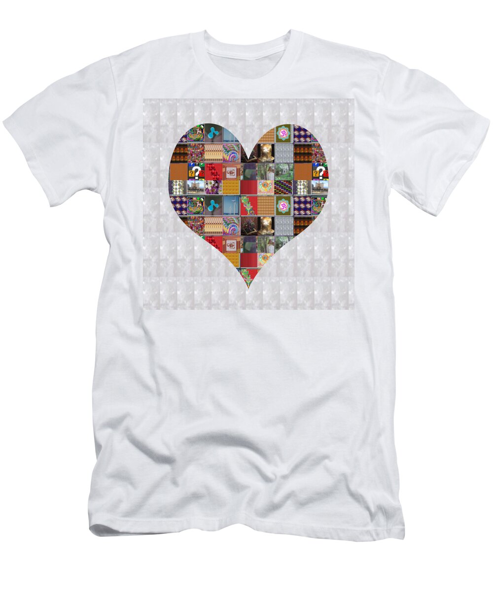 Heart T-Shirt featuring the painting Question Symbol showcasing NavinJOSHI Gallery Art Icons Buy FAA products or DOWNLOAD for self printi by Navin Joshi