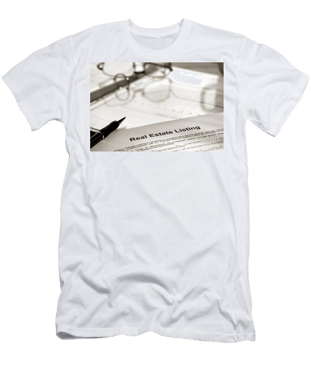 Real Estate T-Shirt featuring the photograph Real Estate Listing by Olivier Le Queinec