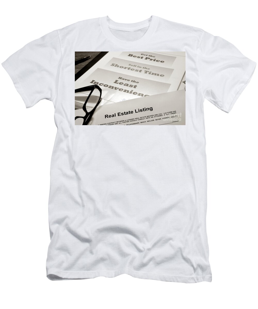Marketing T-Shirt featuring the photograph Real Estate Listing Presentation by Olivier Le Queinec