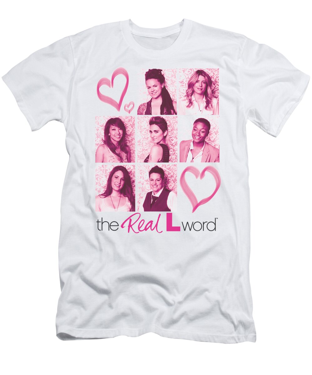 The Real L World T-Shirt featuring the digital art Real L Word - Hearts by Brand A