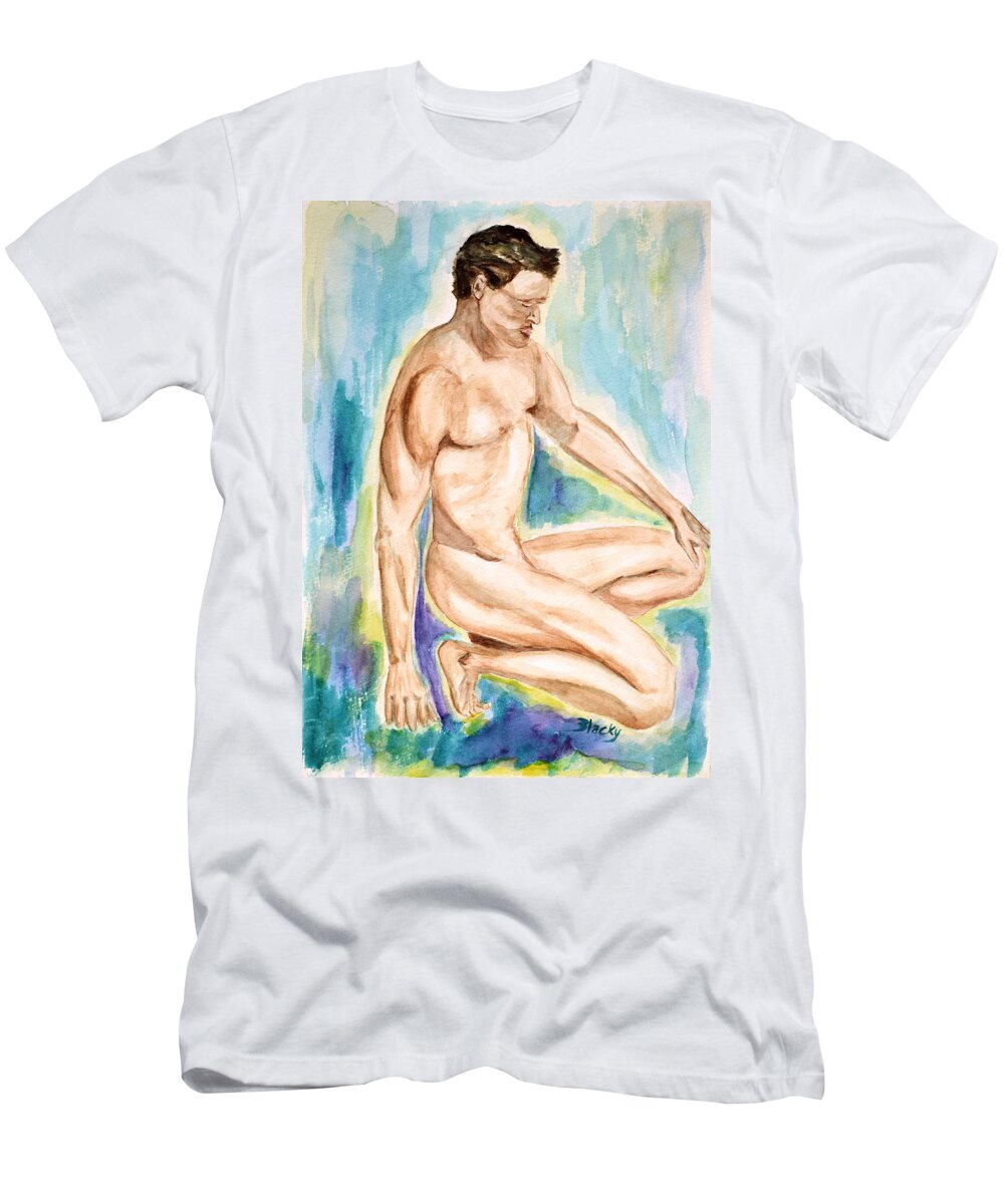 Male T-Shirt featuring the painting Rebirth of Apollo by Donna Blackhall