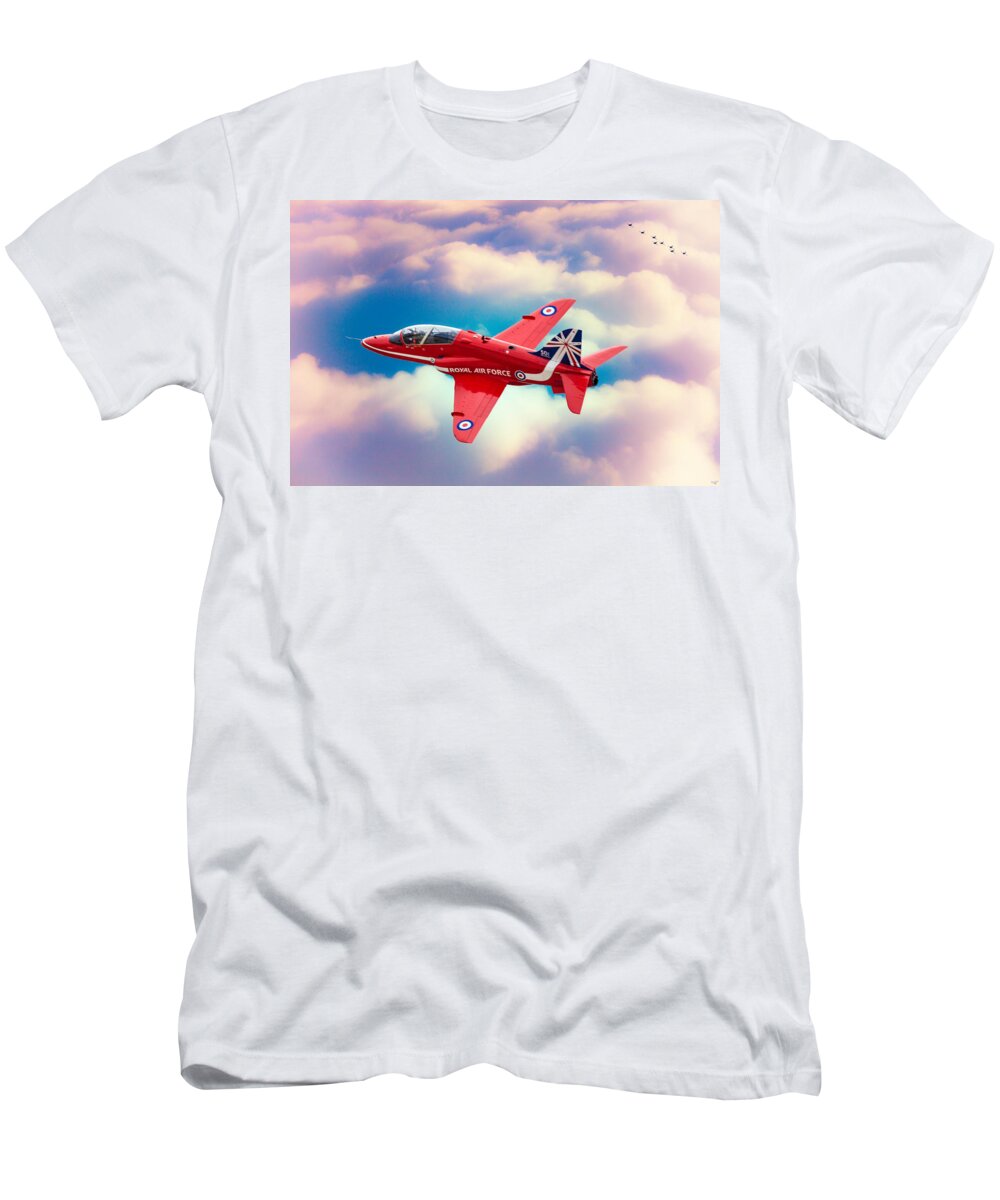 Red Arrows T-Shirt featuring the photograph Red Arrows Hawk by Chris Lord