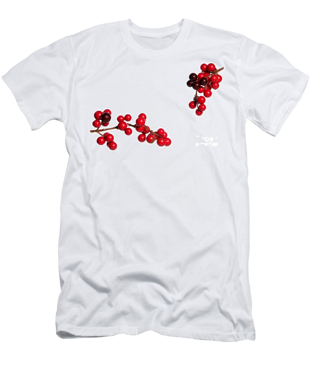 Holly T-Shirt featuring the photograph Red Holly by Olivier Le Queinec