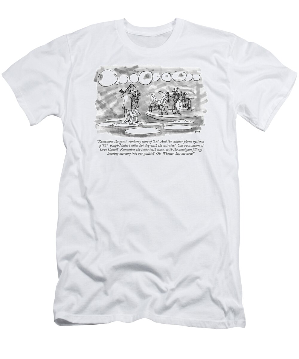 Telephones - Cellular T-Shirt featuring the drawing Remember The Great Cranberry Scare Of '59? by George Booth