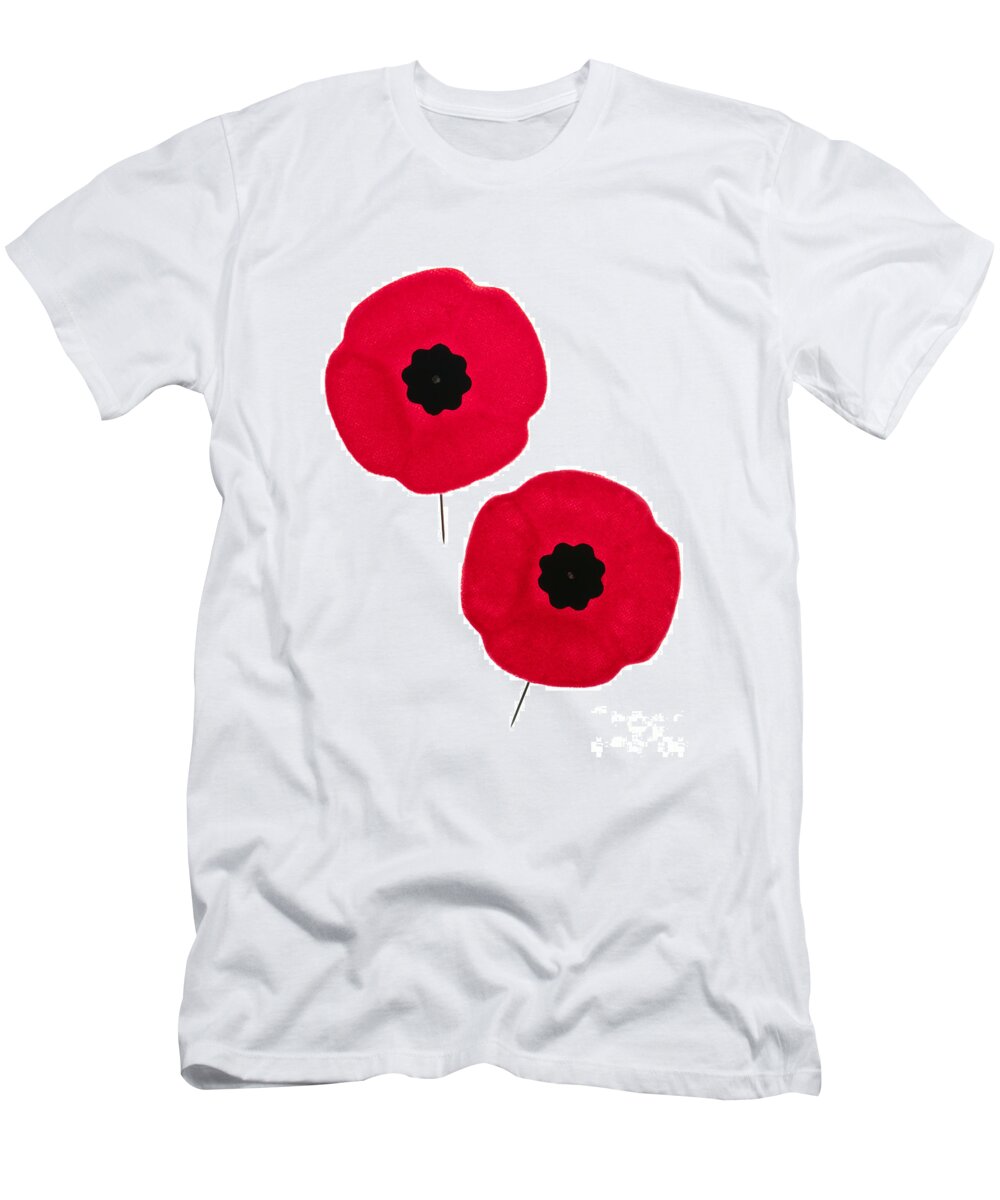 Poppies T-Shirt featuring the photograph Remembrance Day poppies by Elena Elisseeva