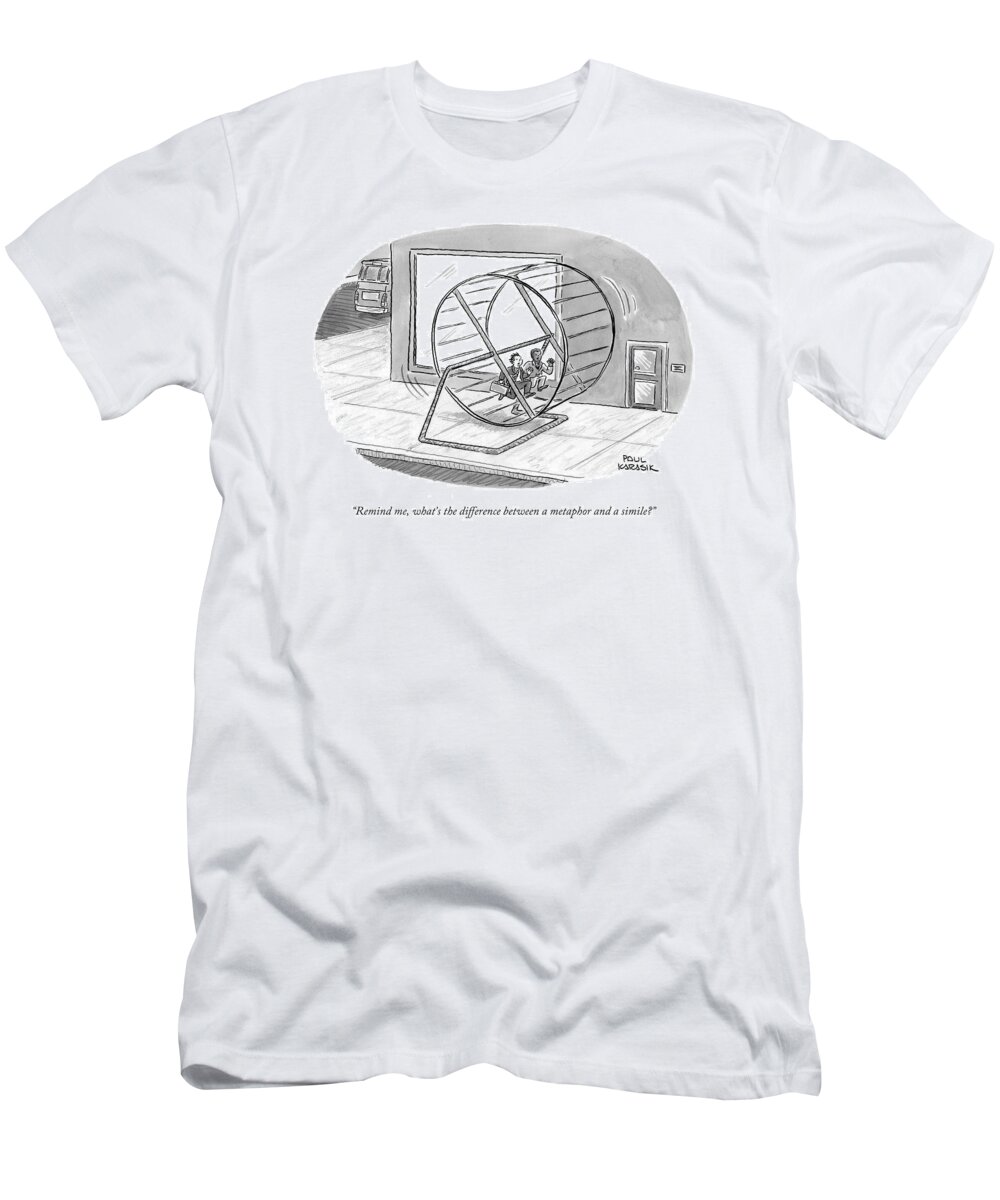 Literary Terminology T-Shirt featuring the drawing Remind Me, What's The Difference by Paul Karasik
