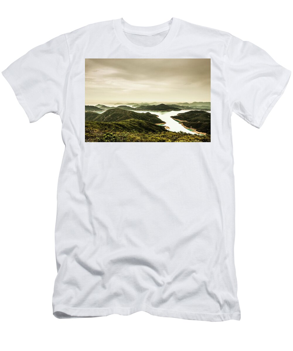 Archipelago T-Shirt featuring the photograph Reservoir With Many Islands by Tim Martin