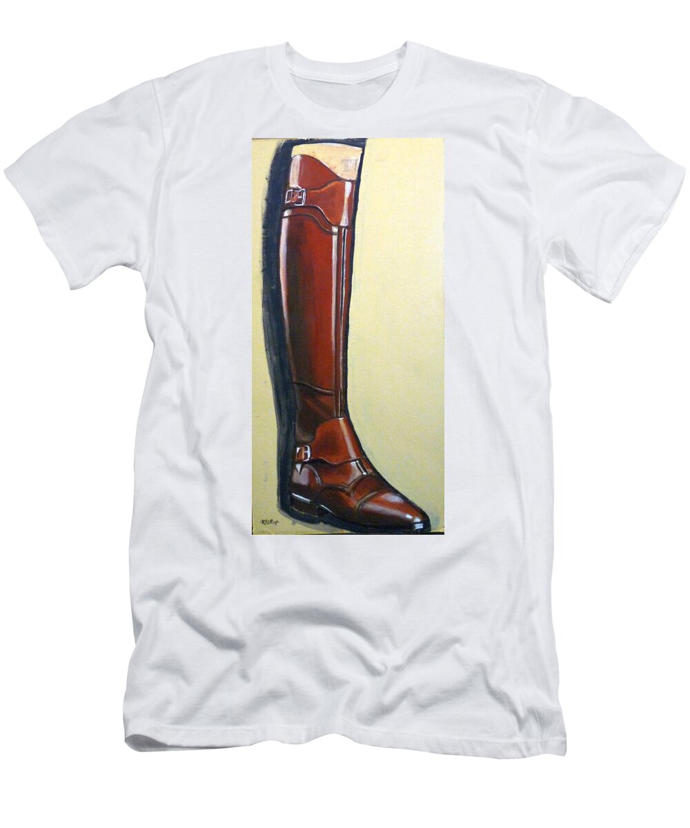 Riding T-Shirt featuring the painting Riding Boot by Richard Le Page
