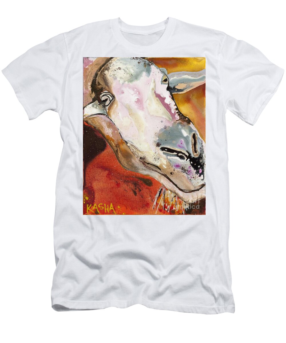 Animal T-Shirt featuring the painting Rigel at Louisville Zoo by Kasha Ritter