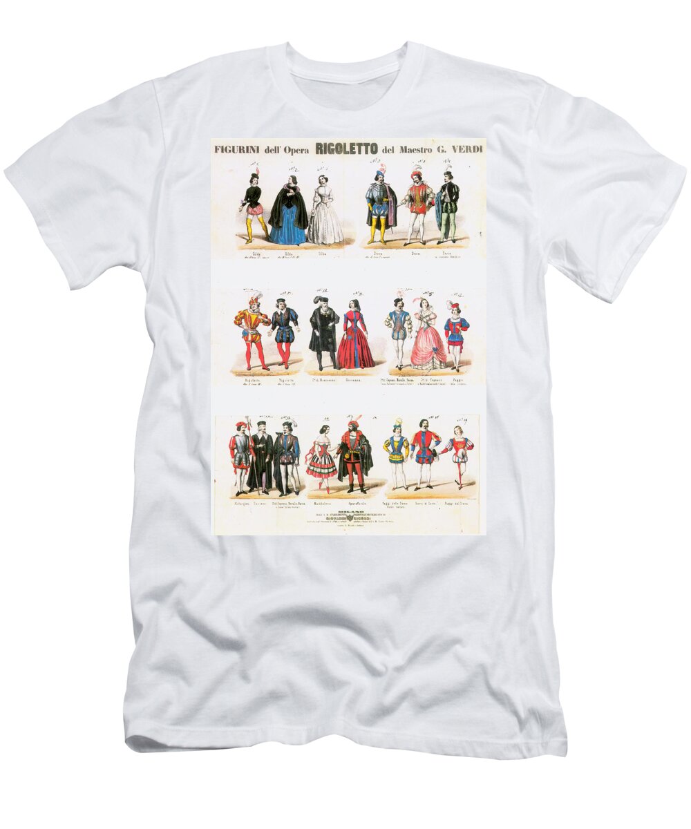 1851 T-Shirt featuring the painting Rigoletto Costumes, 1851 by Granger