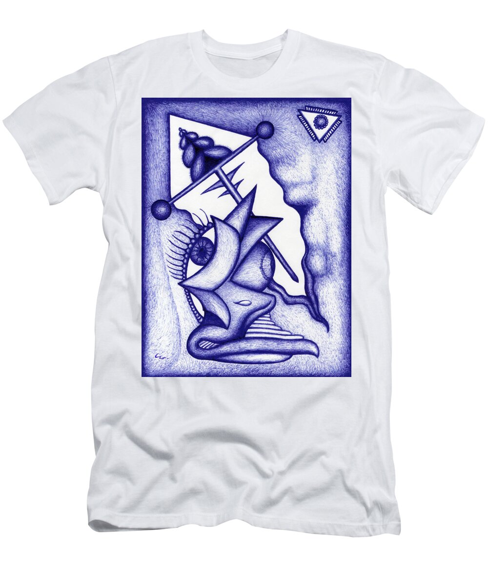 Ripple T-Shirt featuring the drawing Ripple by Carl Hunter
