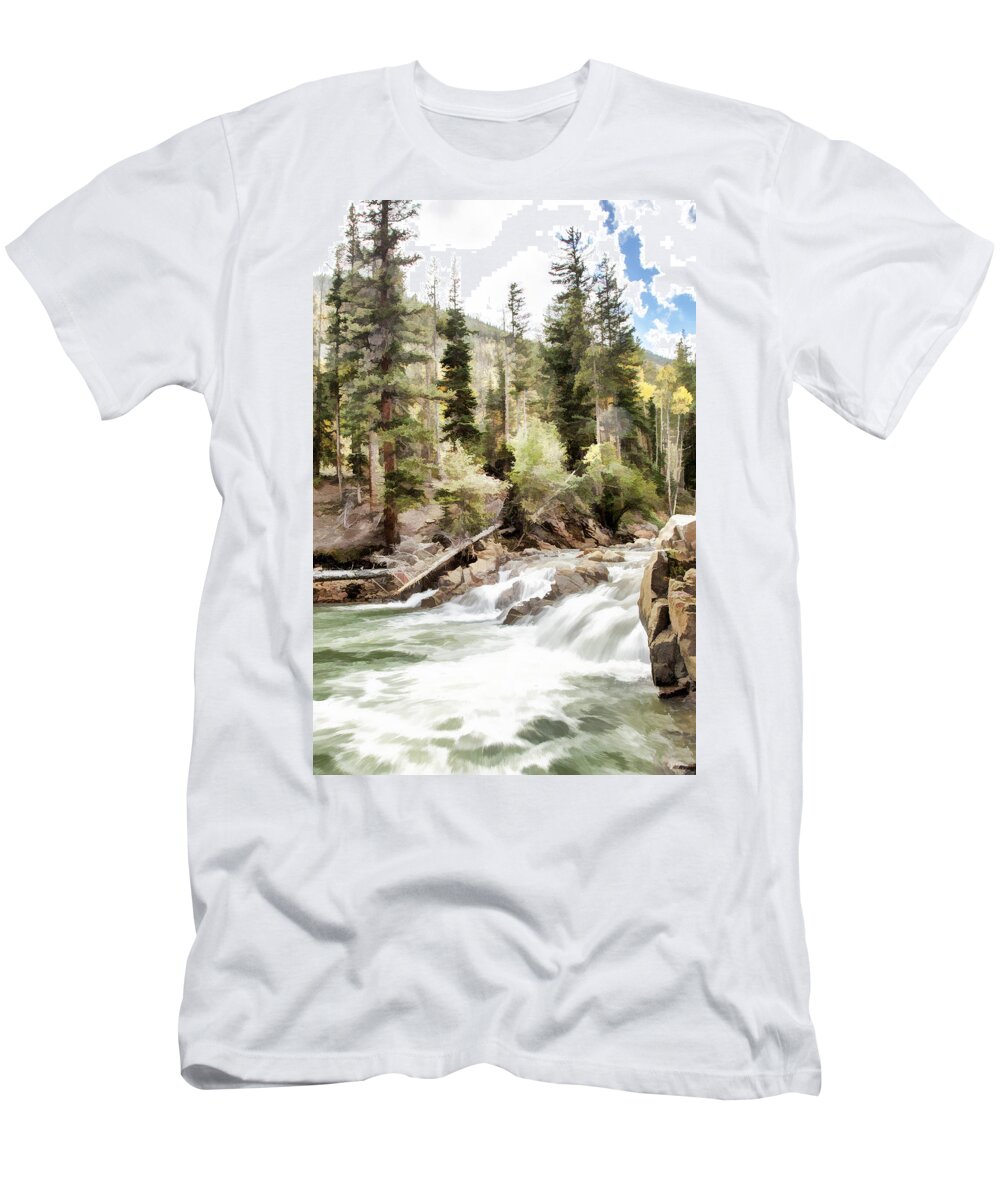 River T-Shirt featuring the photograph River Boulders by Jerry Nettik