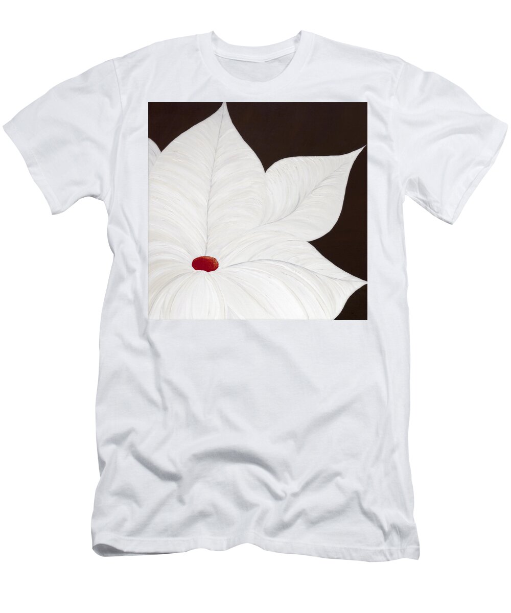 Flower T-Shirt featuring the painting Rosie's Red Flower by Tamara Nelson