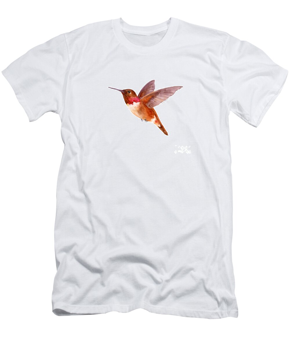 Bird T-Shirt featuring the painting Rufous Hummingbird by Amy Kirkpatrick