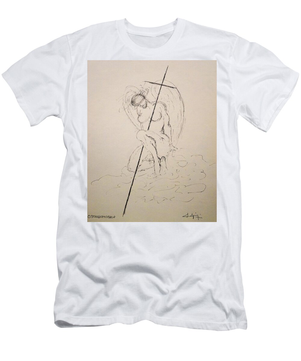 Original T-Shirt featuring the drawing Sacred by Giorgio Tuscani
