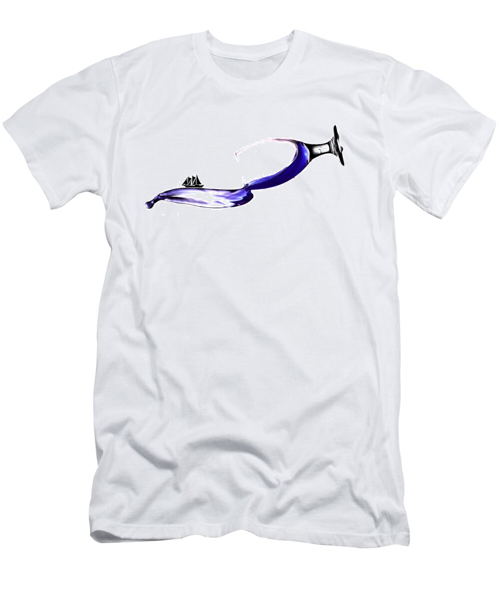 Whimsy T-Shirt featuring the photograph Sailing on splashing martini by Paul Ge