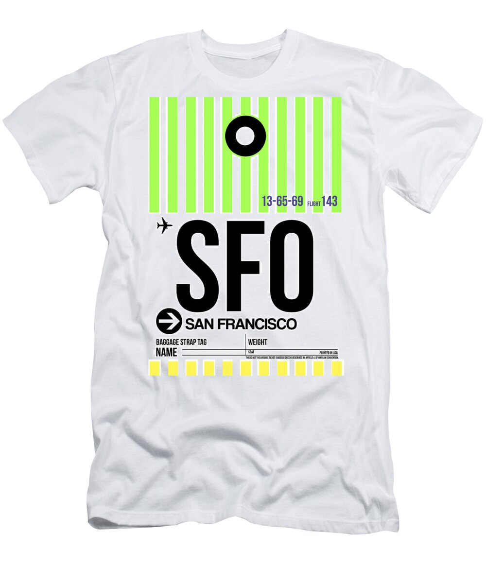 San Francisco Luggage Tag Poster 2 T-Shirt for Sale by Naxart Studio