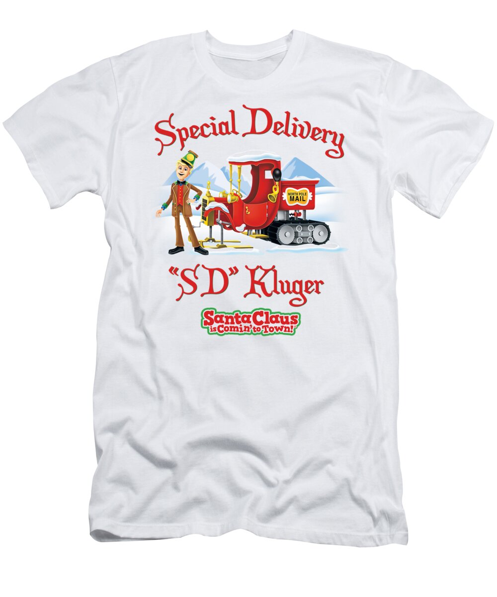  T-Shirt featuring the digital art Santa Claus Is Comin To Town - Kluger by Brand A