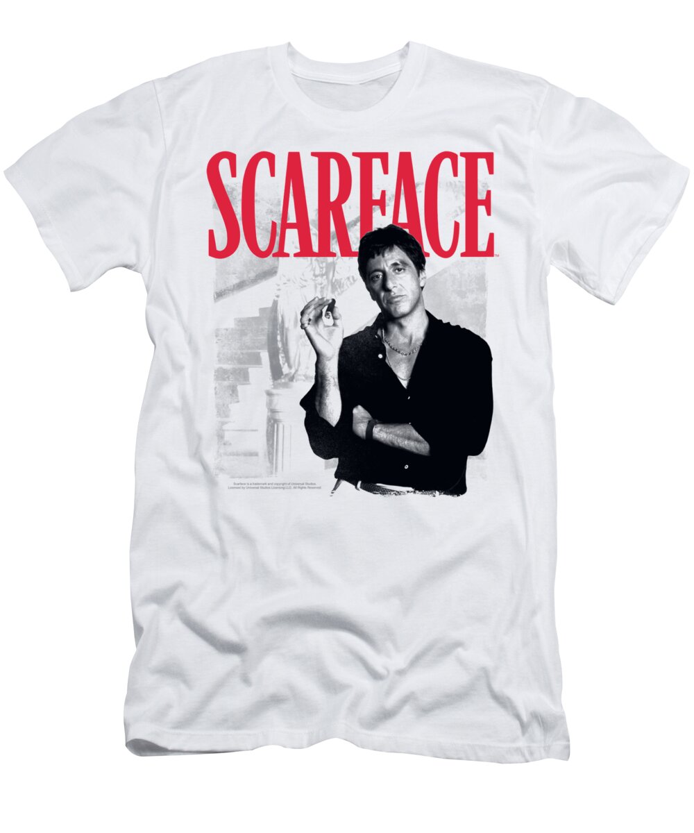  T-Shirt featuring the digital art Scarface - Stairway by Brand A