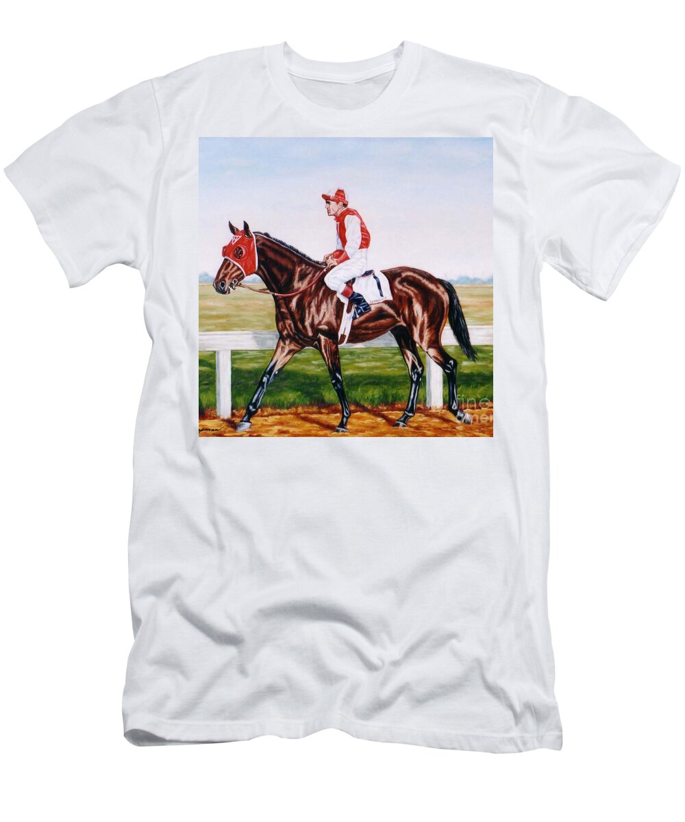 Seabisuit George Woolf Up T-Shirt for Sale by Tom Chapman