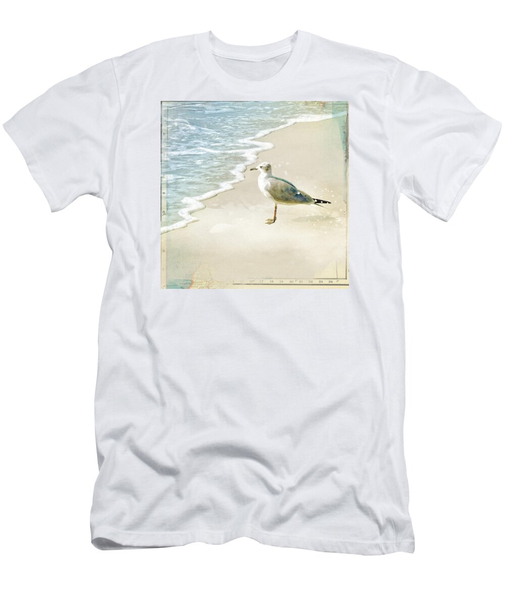 Seagull T-Shirt featuring the photograph Marco Island Seagull by Karen Lynch
