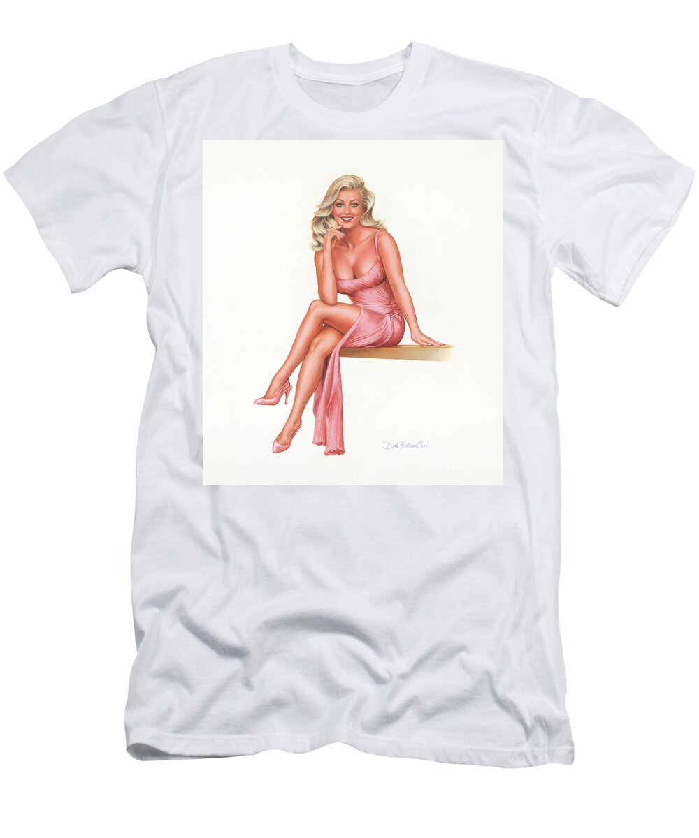 Portrait T-Shirt featuring the painting Seated Beauty by Dick Bobnick