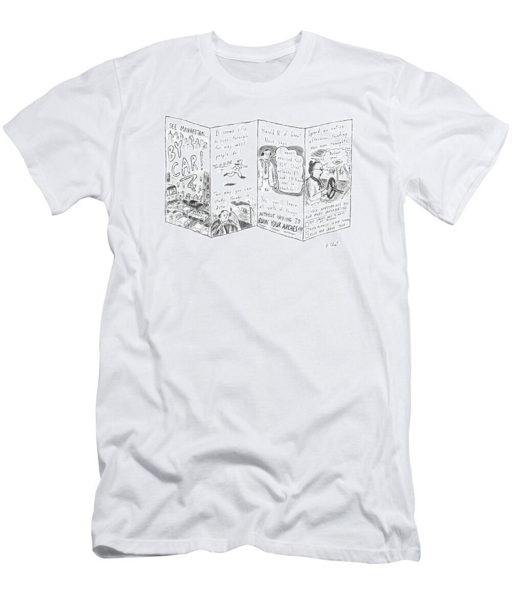Modern Life T-Shirt featuring the drawing See Manhattan . . . By Car! by Roz Chast