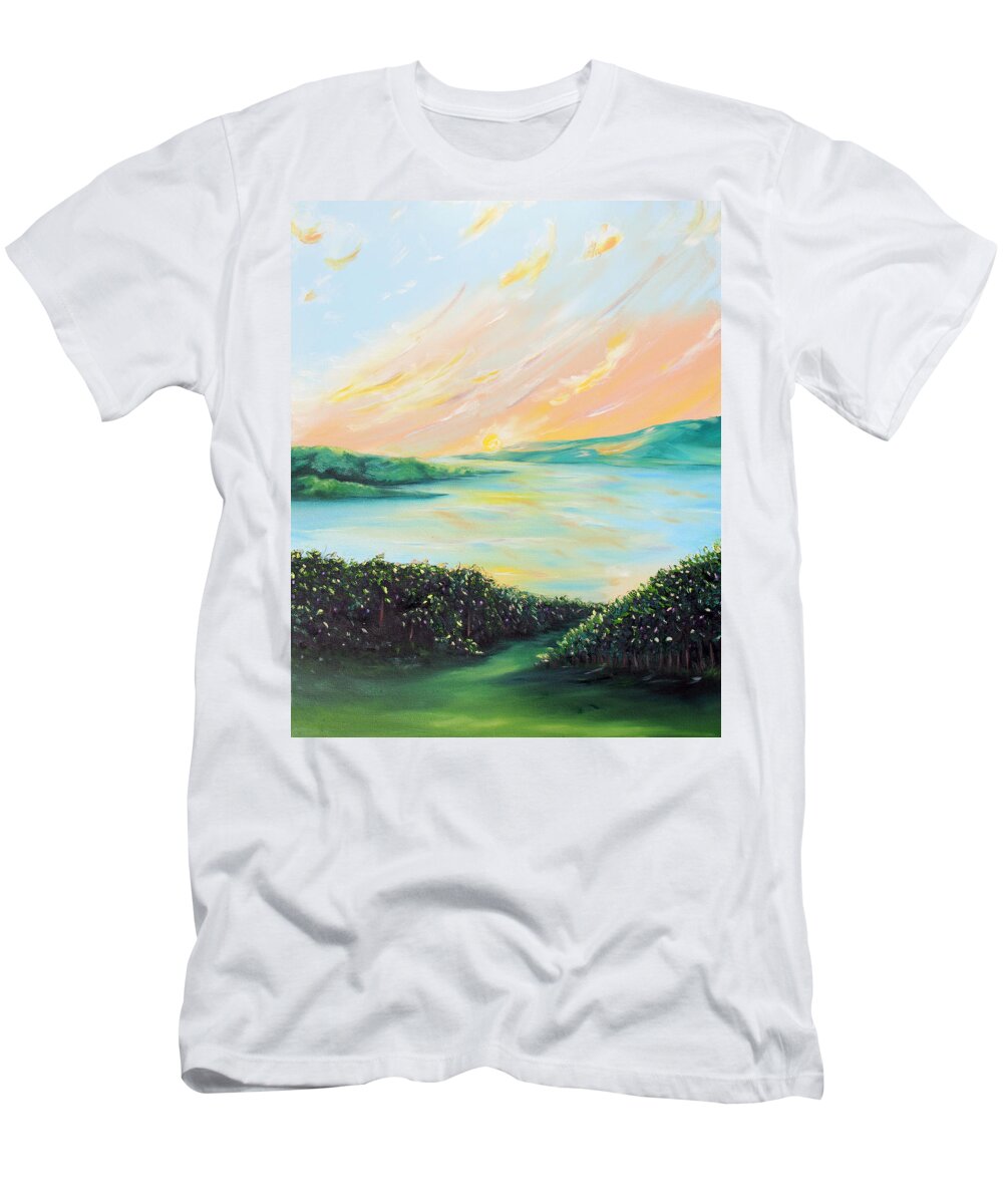 Lake T-Shirt featuring the painting Seeded Spirit by Meaghan Troup
