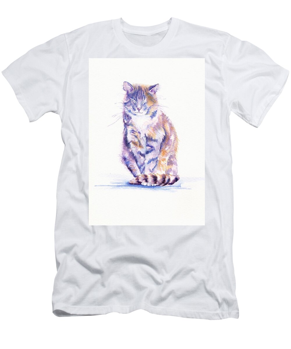 Tabby Cat T-Shirt featuring the painting Sentry Duty by Debra Hall