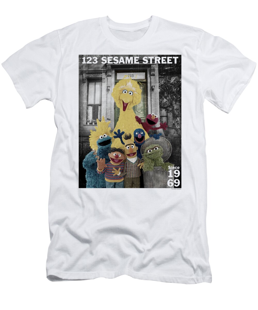  T-Shirt featuring the digital art Sesame Street - Best Address by Brand A