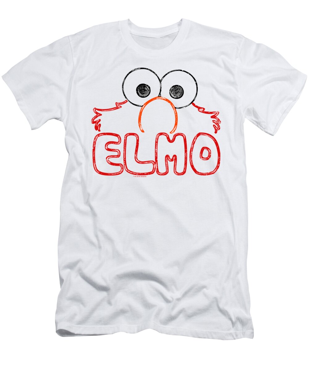  T-Shirt featuring the digital art Sesame Street - Elmo Letters by Brand A
