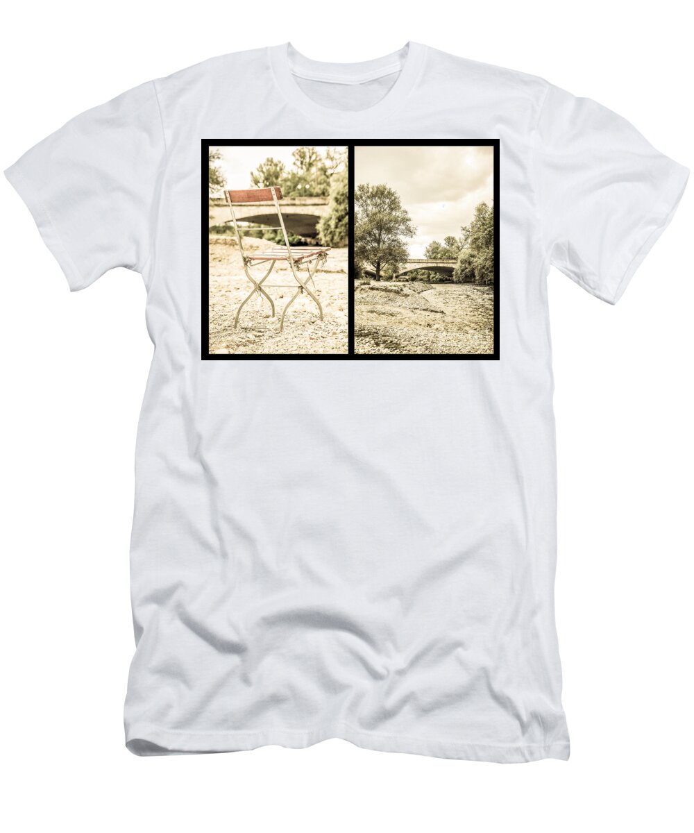 Bridge T-Shirt featuring the photograph Sit Down... Black by Hannes Cmarits