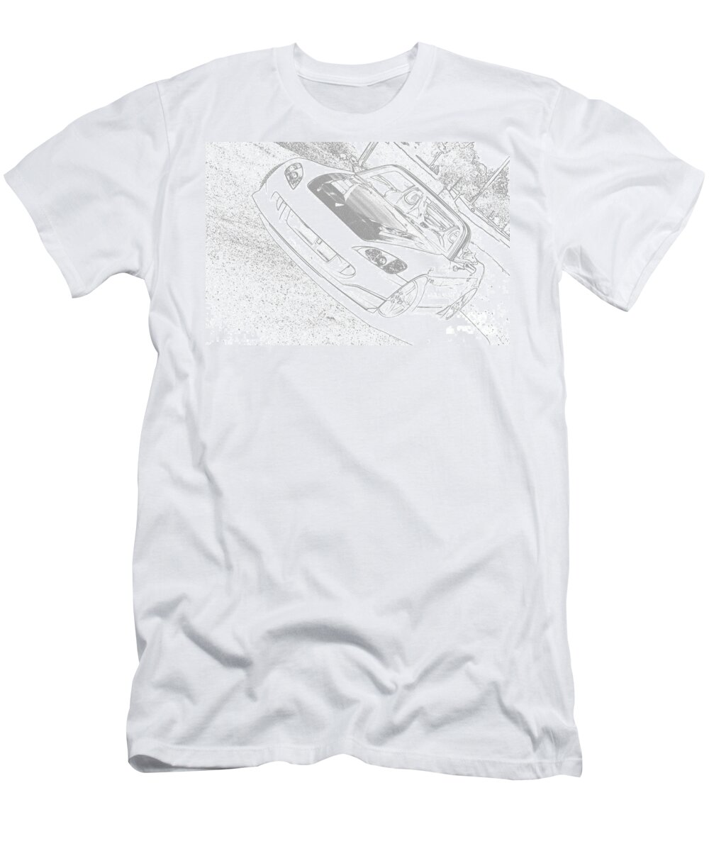 Sketch T-Shirt featuring the mixed media Sketched S2000 by Eric Liller