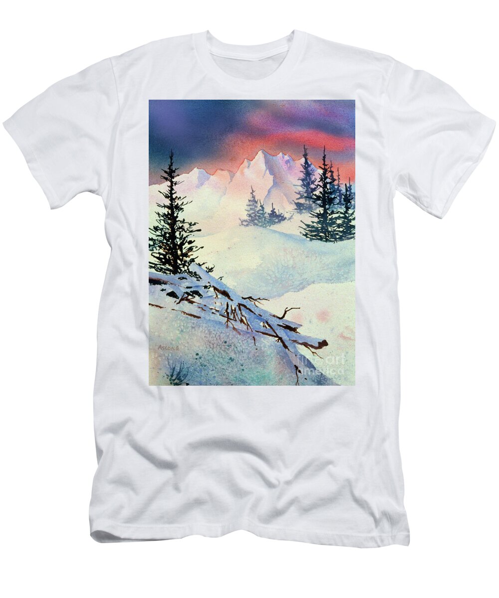 Ski View T-Shirt featuring the painting Ski View by Teresa Ascone