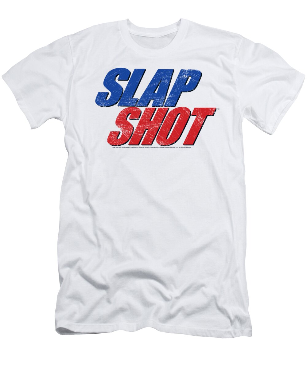  T-Shirt featuring the digital art Slap Shot - Blue And Red Logo by Brand A