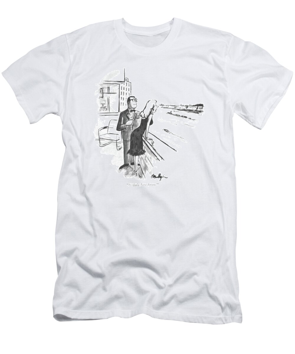 71352 Jmu James Mulligan T-Shirt featuring the drawing So That's New Jersey by James Mulligan