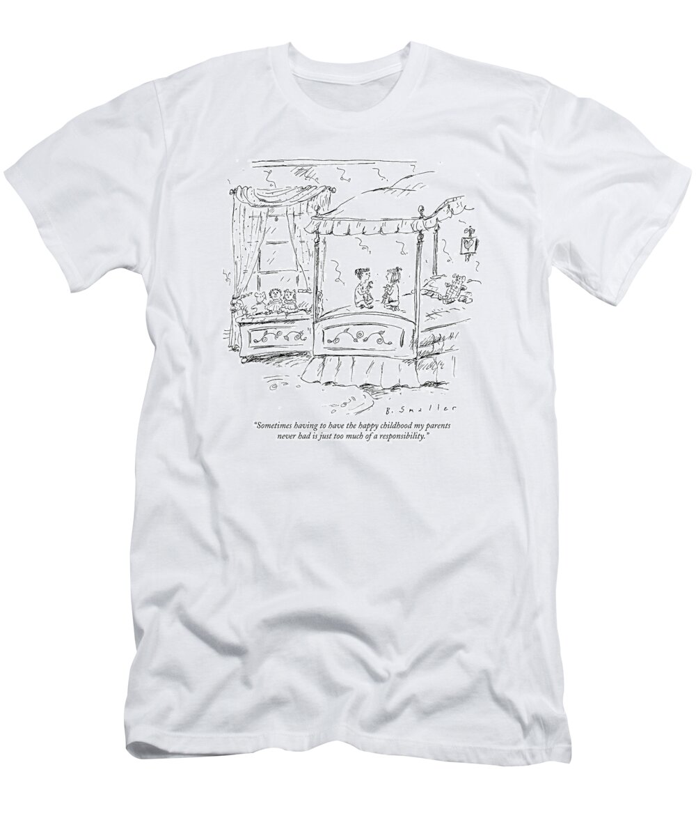 Toys - Dolls T-Shirt featuring the drawing Sometimes Having To Have The Happy Childhood by Barbara Smaller