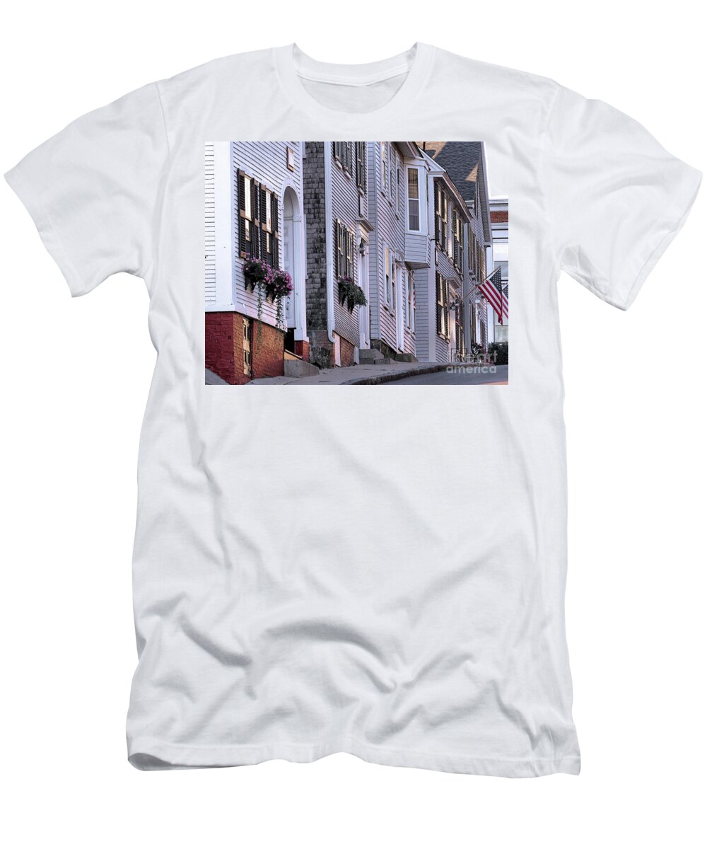Leyden Street T-Shirt featuring the photograph South Side of Leyden Street by Janice Drew