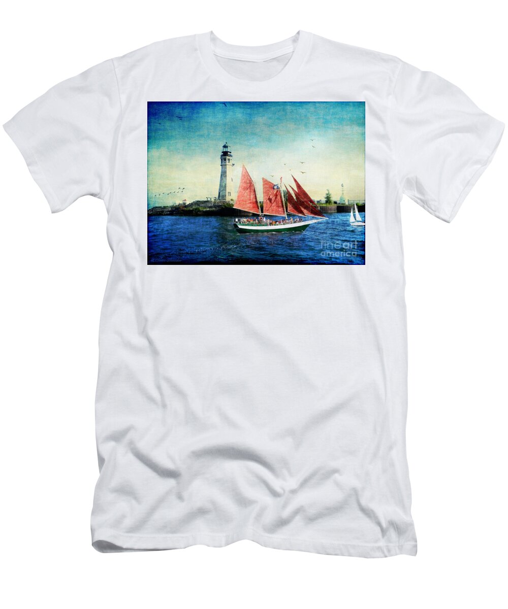 Ship T-Shirt featuring the digital art Spirit of Buffalo by Lianne Schneider