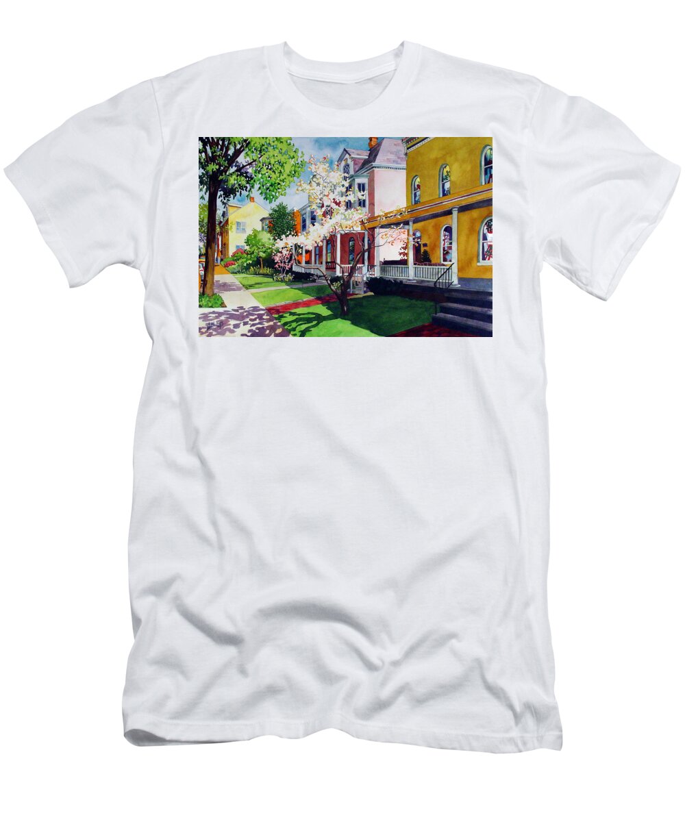 Watercolor T-Shirt featuring the painting Spring Colors by Mick Williams