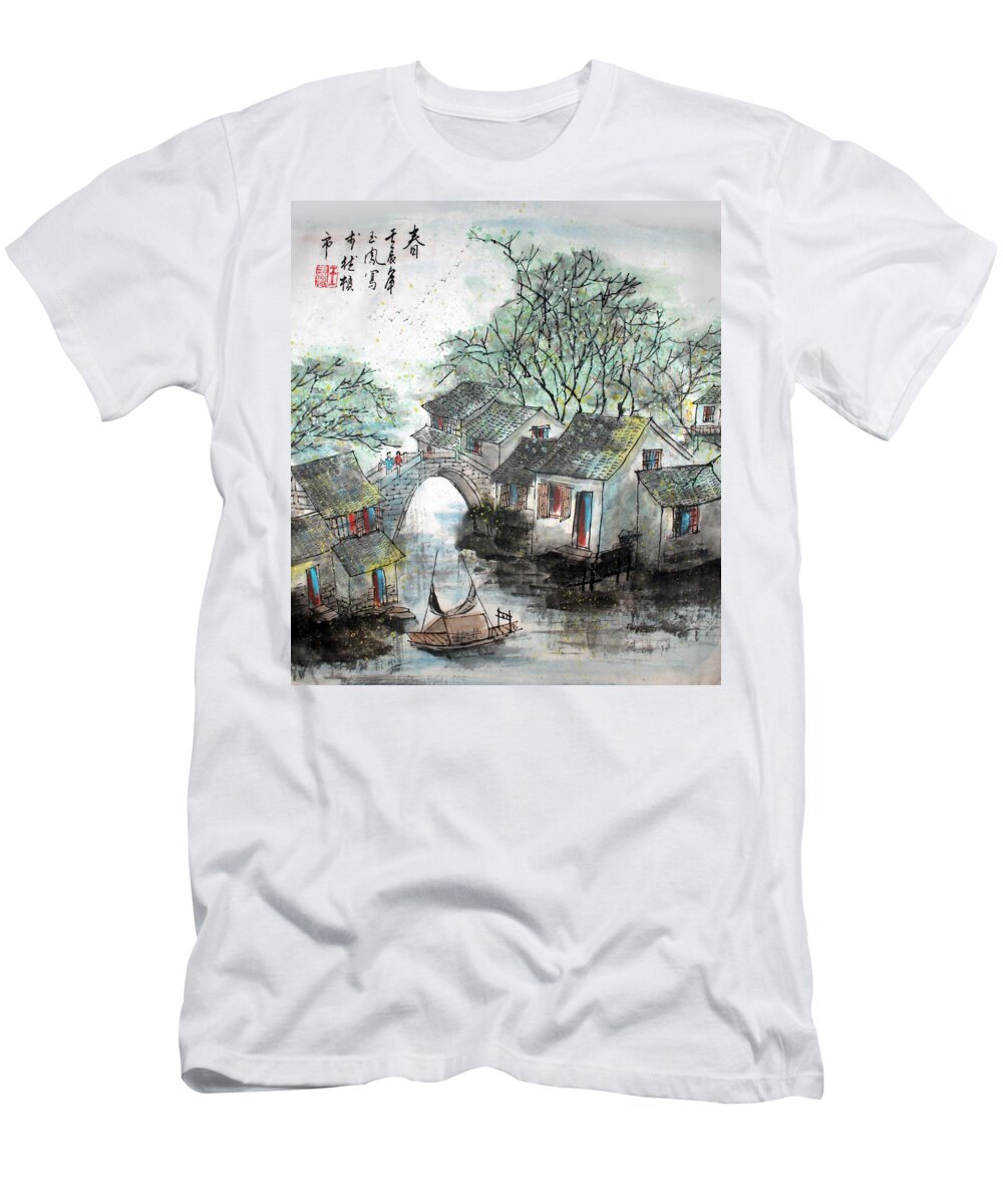Water Town T-Shirt featuring the photograph Spring in Watertown by Yufeng Wang