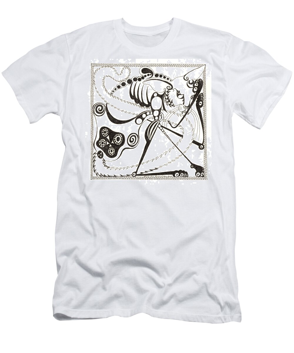Square Cat T-Shirt featuring the drawing Square Cat by Melinda Dare Benfield