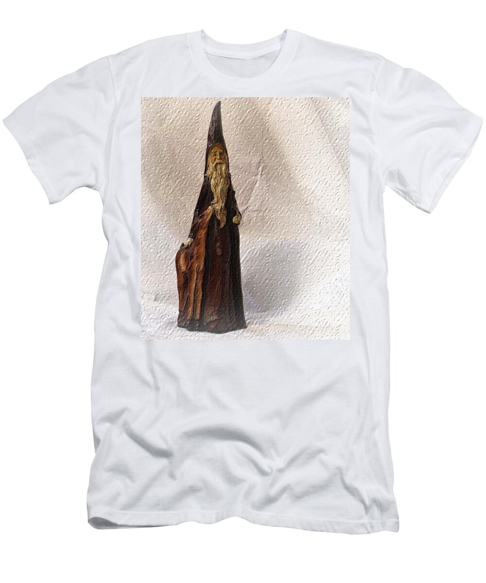 Christmas T-Shirt featuring the photograph St Nicholas With Fawn by Nadalyn Larsen