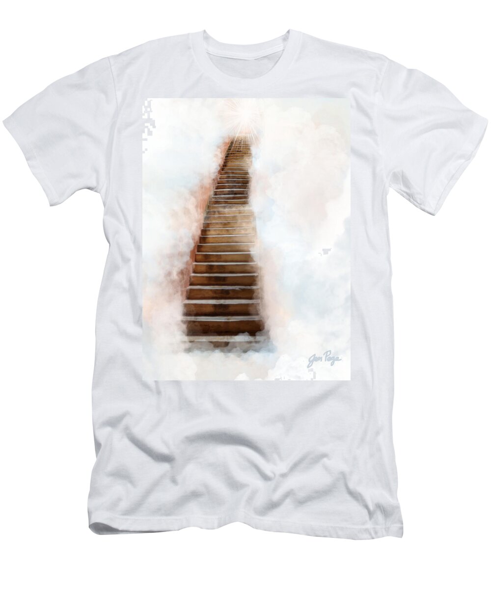 Stair Way To Heaven T-Shirt featuring the digital art Stair Way to Heaven by Jennifer Page
