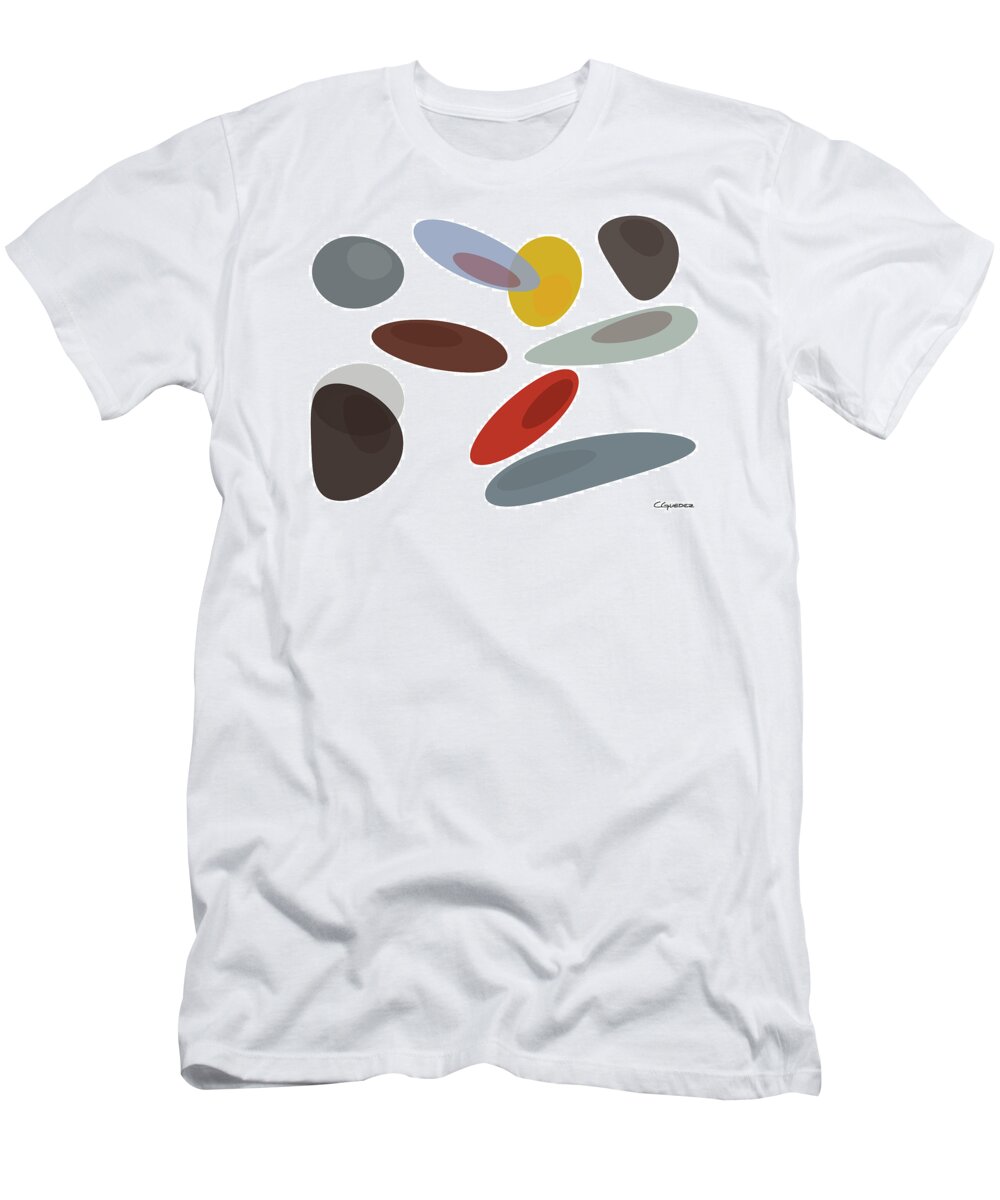Modern Digital Art T-Shirt featuring the painting Stones DI by Carmen Guedez